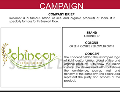 "Kohinoor- Basmati Rice" Branding and Campaign