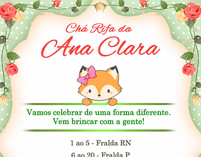 Convite - Chá Rifa da Ana Clara