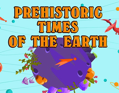 Illustrations prehistoric times of the planet Earth