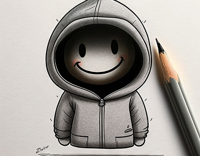 Good smiling smiley in a hoodie