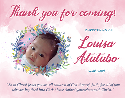 Louisa's Christening Invitation Design