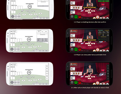 Texas Hold'em Poker Mobile Wireframe & Interface
