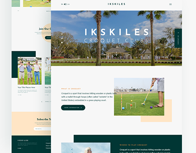 Croquet Clubs Landing page