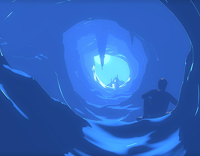 Night cave scene 3D