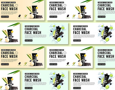 Charcoal Face Wash Product । Web Banner Design