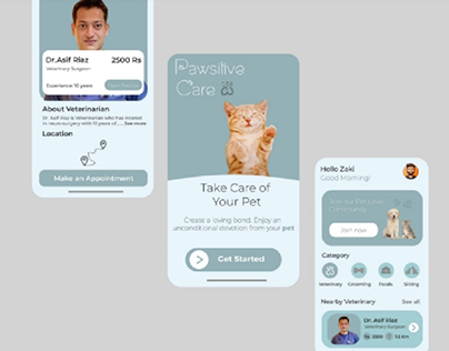 Pet Care Service, Pawsitive Care Mobile application
