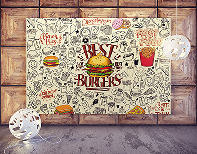 Best Burgers resturant wall art