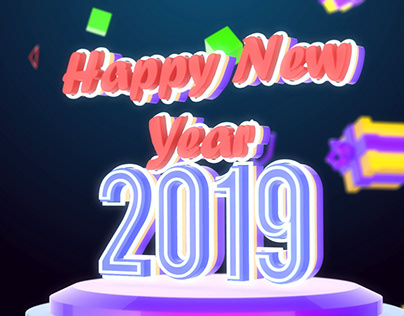 Happy new year 3D motion graphics tutorial.