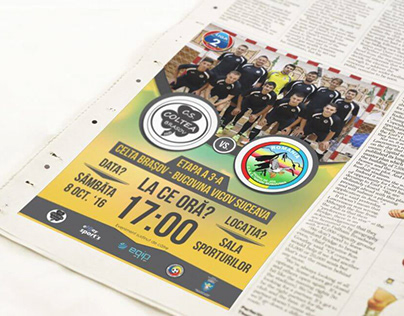 A5 Flyer design for futsall team "Cs Coltea Brasov"