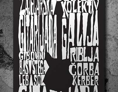 Poster typography,Zajecarska gitarijada