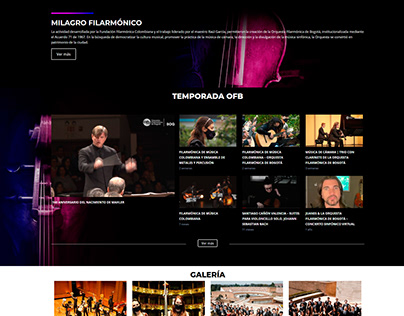 Sitio web para la Orquesta Filarmónica de Bogotá
