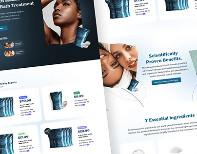 Landing page design for a Bathing or Skin care Company