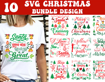 SVG CHRISTMAS T-SHIRT BUNDLE DESIGN