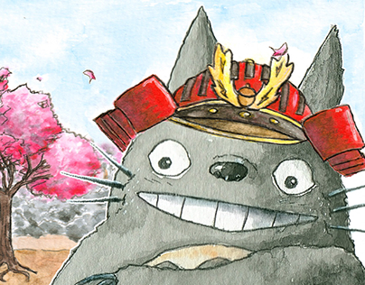 Totoro takes Kyoto (custom illustration)