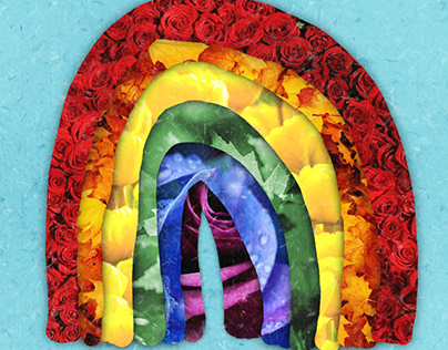 Project thumbnail - Floral rainbow digital collage