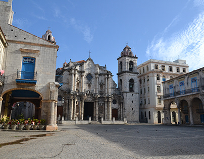 Cuba, La Havane, place de la cathédrale, 2014