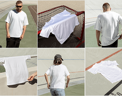 Set of 6 White T-Shirt Mockups