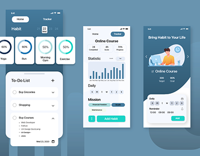 Habit Tracker Apps - UI Design Exploration