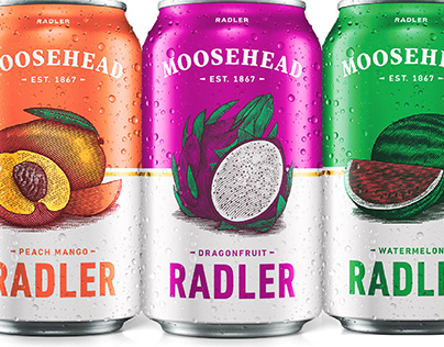 Moosehead Radler Labels Illustrated by Steven Noble