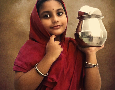 The Milkmaid : Recreating Raja Ravi Varma Painting