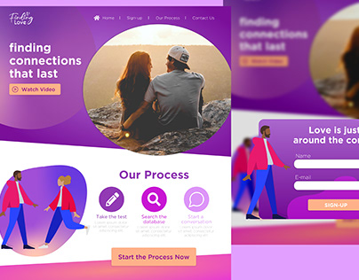 Finding Love Dating Website Landing Page