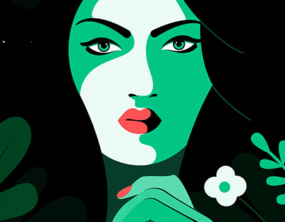 Beautiful Lady in Forest-Illustration Design