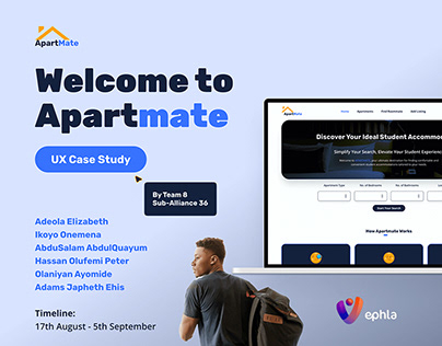 Project thumbnail - APARTMATE - Student Housing Website | UI/UX Case Study
