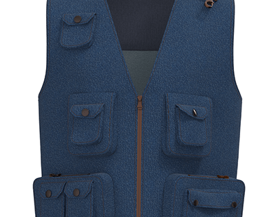 Denim vest with pumb pockets