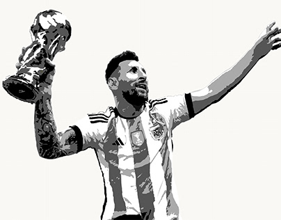 Messi world cup illustration
