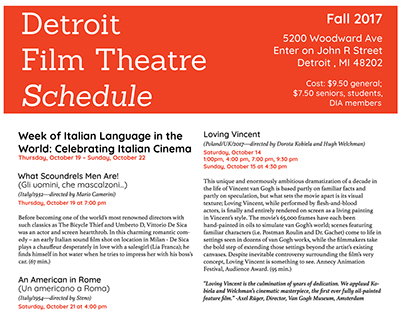 Detroit Film Theatre Schedule