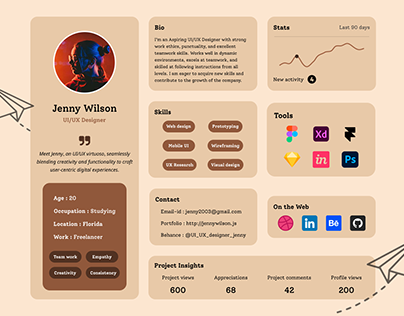 Designer Profile - UI design