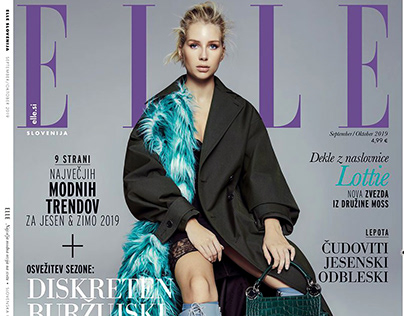 Cover issue Elle Slovenija with Lottie Moss