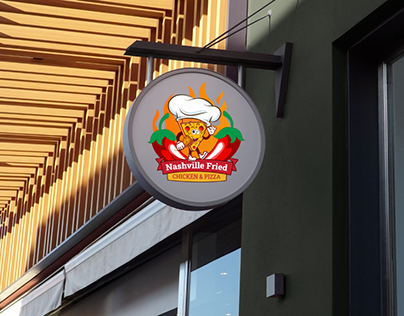 Nashville Fried CHicken & Pizza Logo Branding