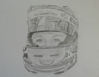 unfinished drawing of sofia floerch racing driver