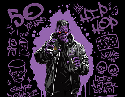 Graff Zombie - Vector Illustration