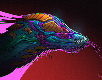Colorful dragon head