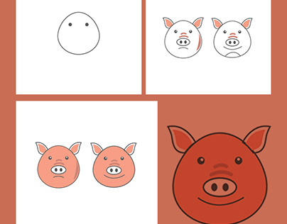 Pig Drawing Illustration Work