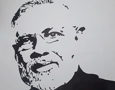 Largest stencil drawing of Nerandra Modi