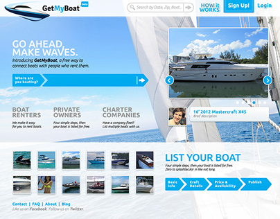 Get My Boat // UI+UX Wireframes and Design