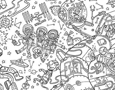 Space travel. Coloring book.