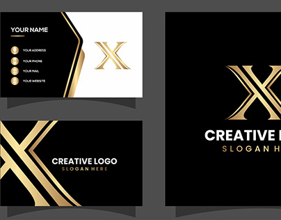 vector graphic of initial X logo design with luxury