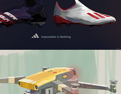 Product Digital Painting/soccer boots/Drone