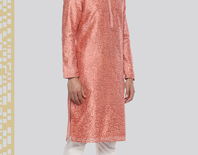 Buy Louis Philippe Pink Kurta And Pyjama Online