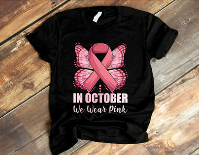 In October Breast Cancer Awareness T-shirt Design