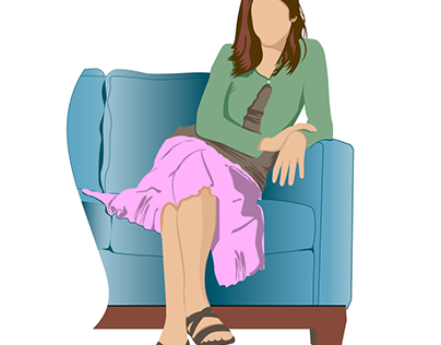Girl on Couch vector art