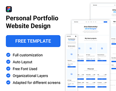 FREE Template - Personal Portfolio Website Design