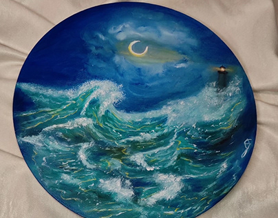 Storm oil painting