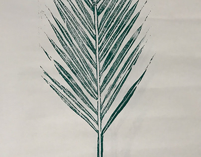 Xilogravura, palmeira, Divino7