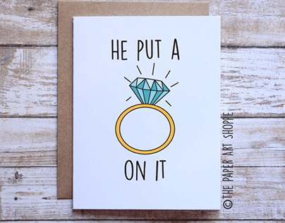 He Put A Ring On It - Engagement Card