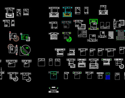 1.Beds In Top View AutoCAD Blocks Free Download